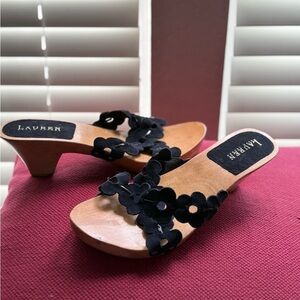 Ralph Lauren Dark Blue Floral Women's Sandals